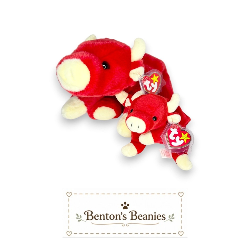 Snort the Bull Beanie Baby & Buddy | Barnyard Buddy ❤️ | Mint Heart Tags ⭐